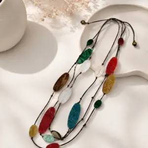 Collar piedras Natural cordón ajustable